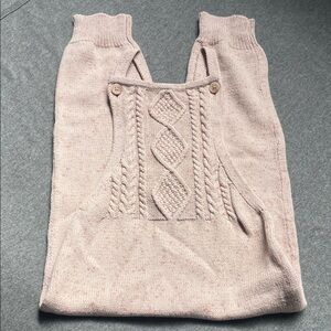 Elegant Pink Cable Knit Jumper/ Overall